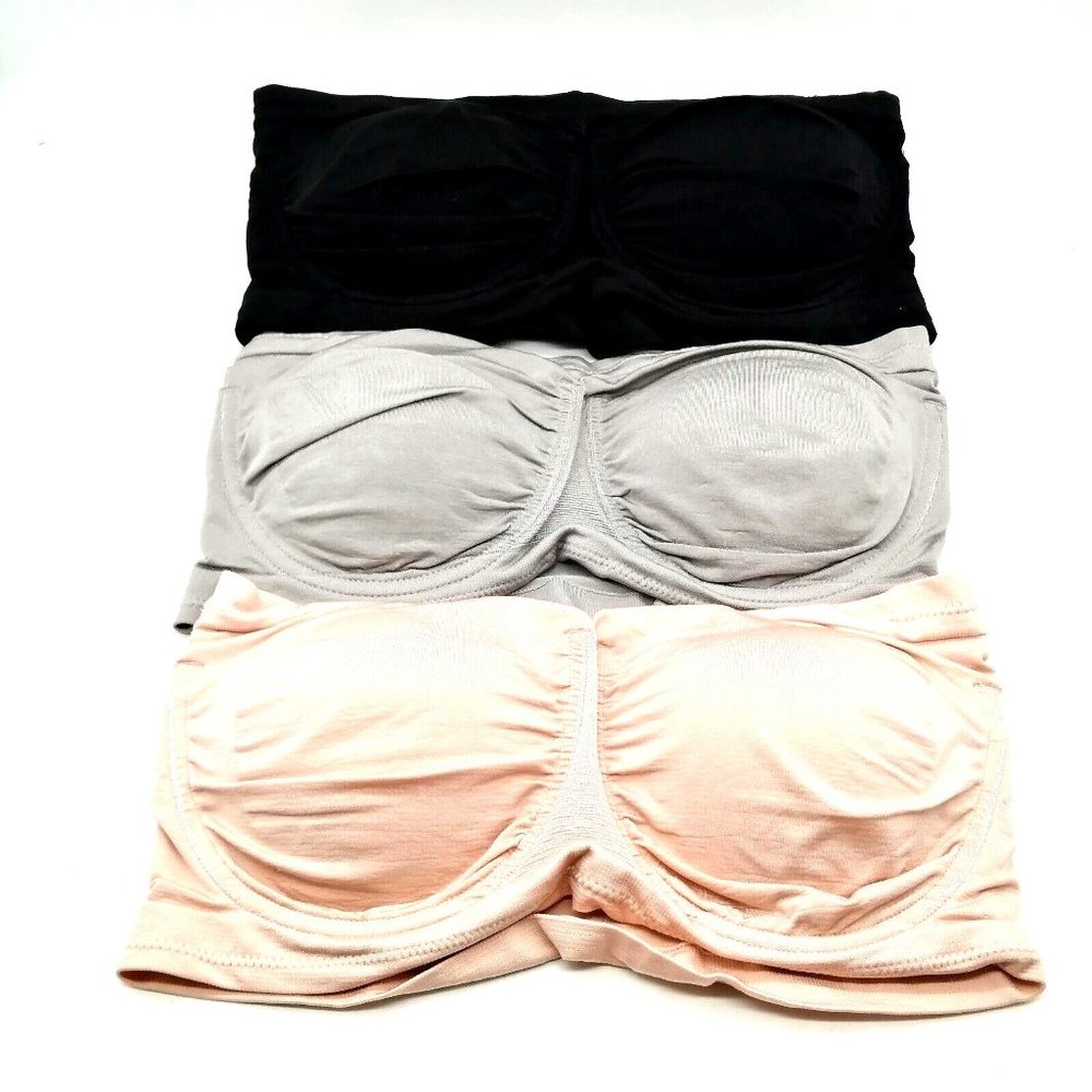 Rhonda Shear Womens Bras Lot Of 3 Multicolor Strapless Underwire Pullover 2X